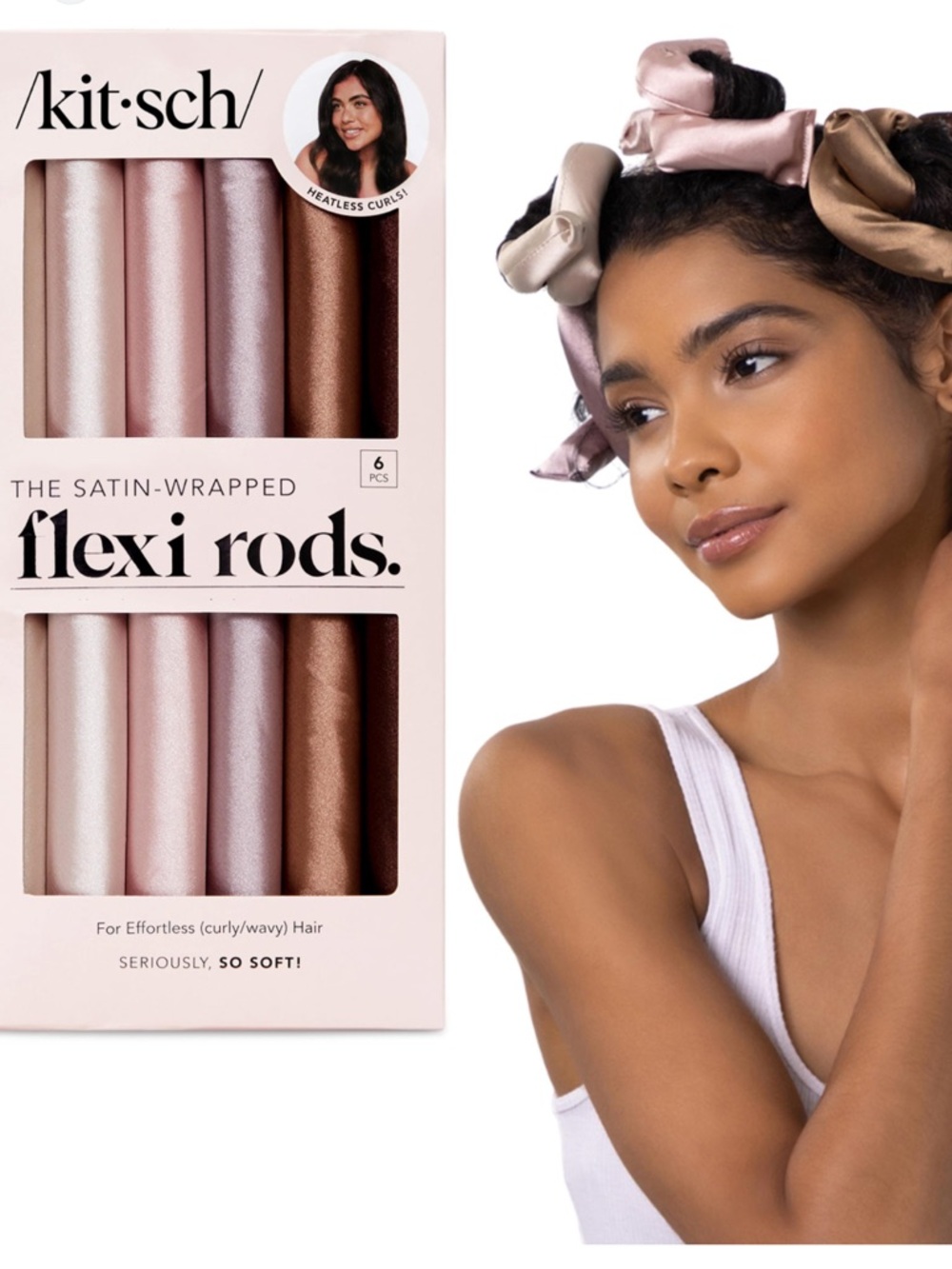 New in Box Kitsch Jumbo Satin Flexi Rods, 2 boxes